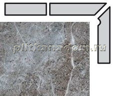 Interbau Abell 274 Серый Матовый Плинтус флорентийский Правый 8x31 см